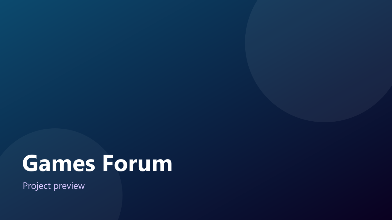 Games Forum